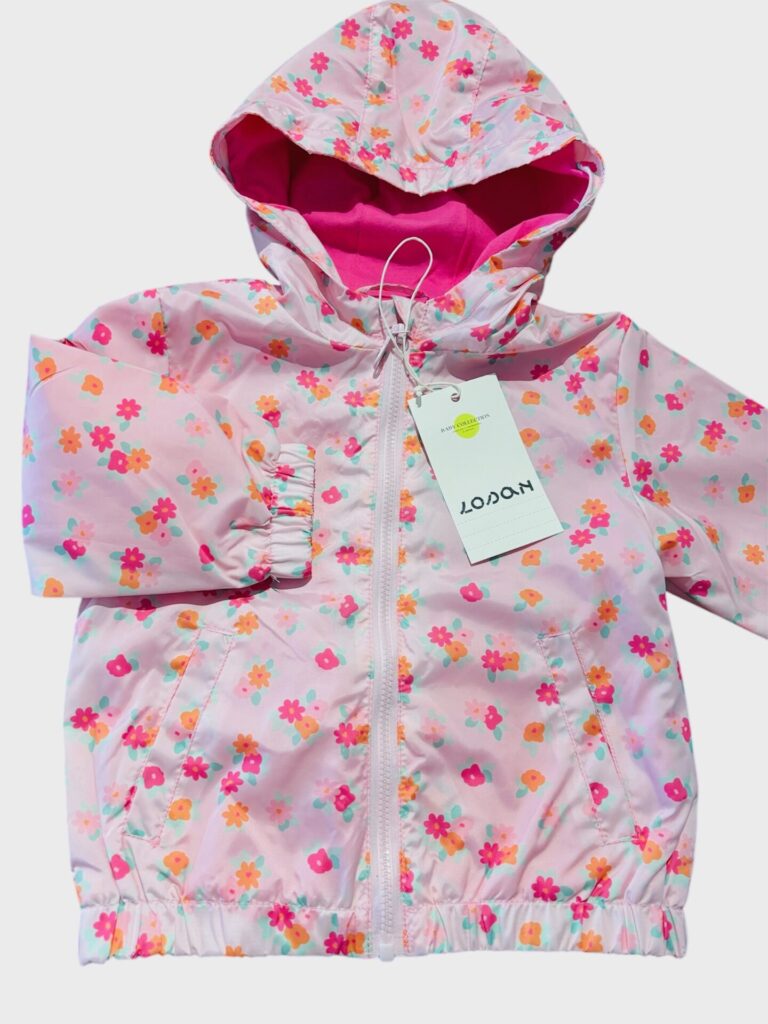 Parka nylon rose pâle.