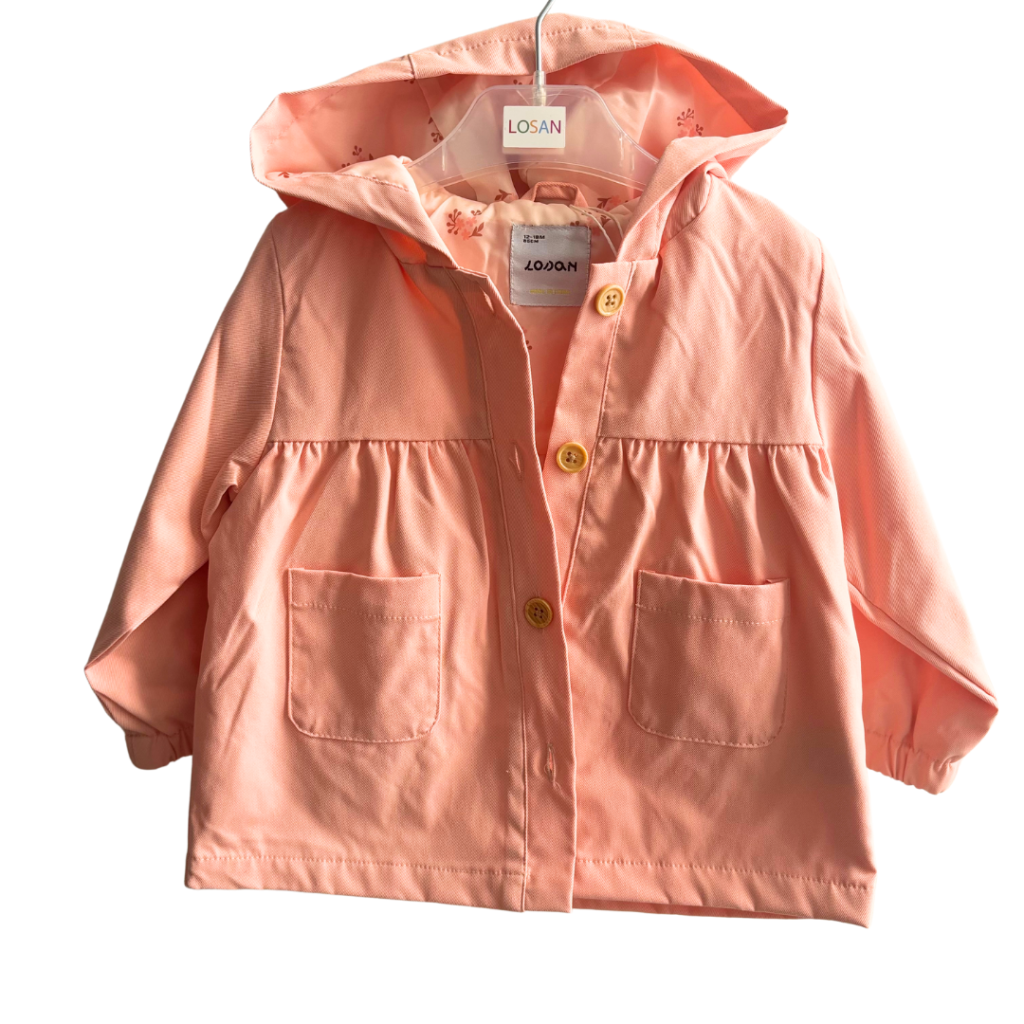 Parka nylon pastel saumon.